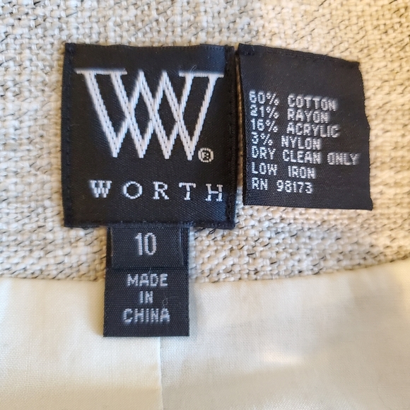 WORTH Ivory Jacket, Size 10 - Picture 4 of 4